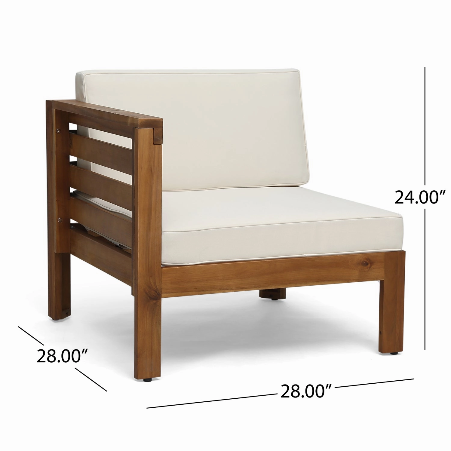 Streamdale Acacia Wood Outdoor Sofa Set with Ottoman & Table