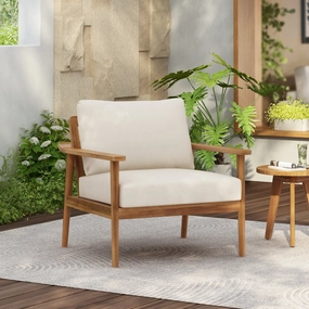 Streamdale Mid-Century Outdoor Lounge Chair with Cushions