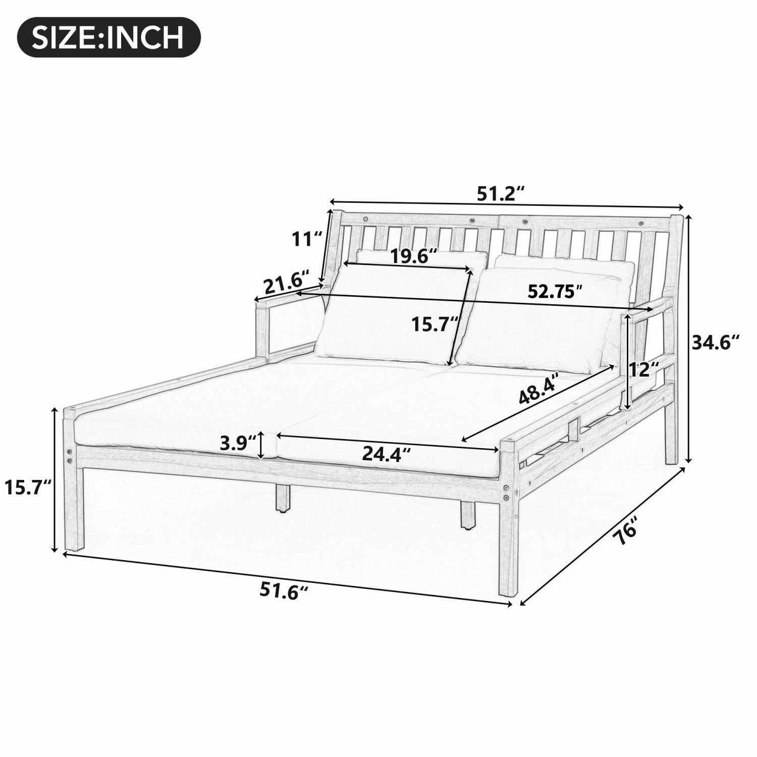 Streamdale Outdoor Daybed, Teak Wood, Cushions