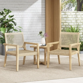 Streamdale Wicker & Acacia Club Chairs (Set of 2)