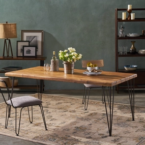 Streamdale ZION INDUSTRIAL WOOD AND METAL RECTANGULAR DINING TABLE