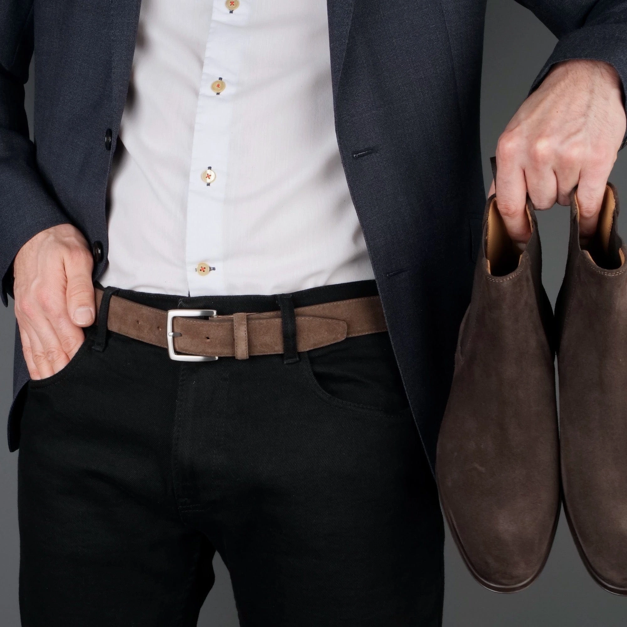 Suede Belt Brown