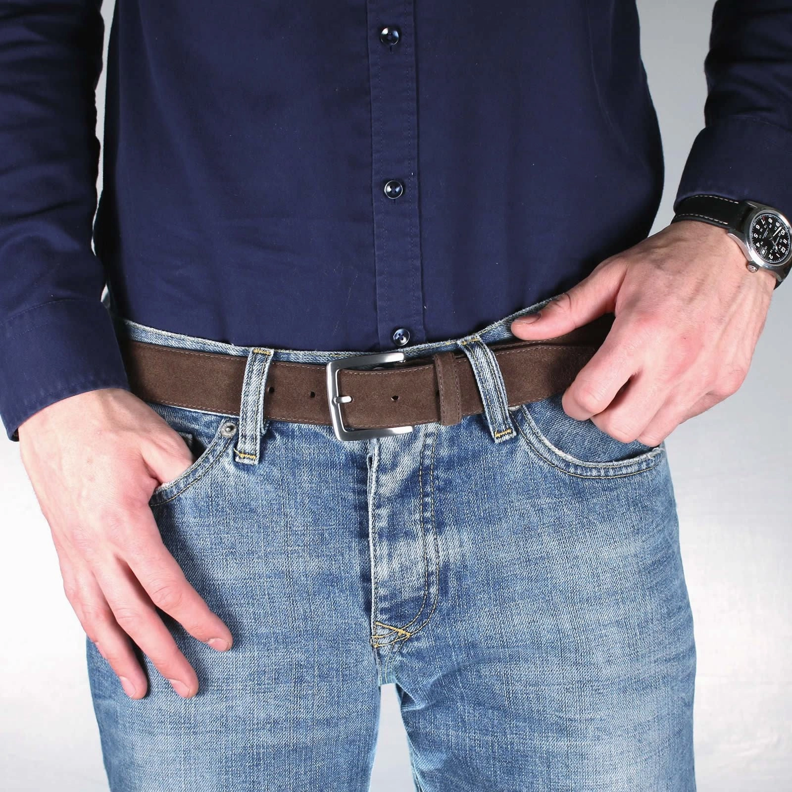 Suede Belt Brown