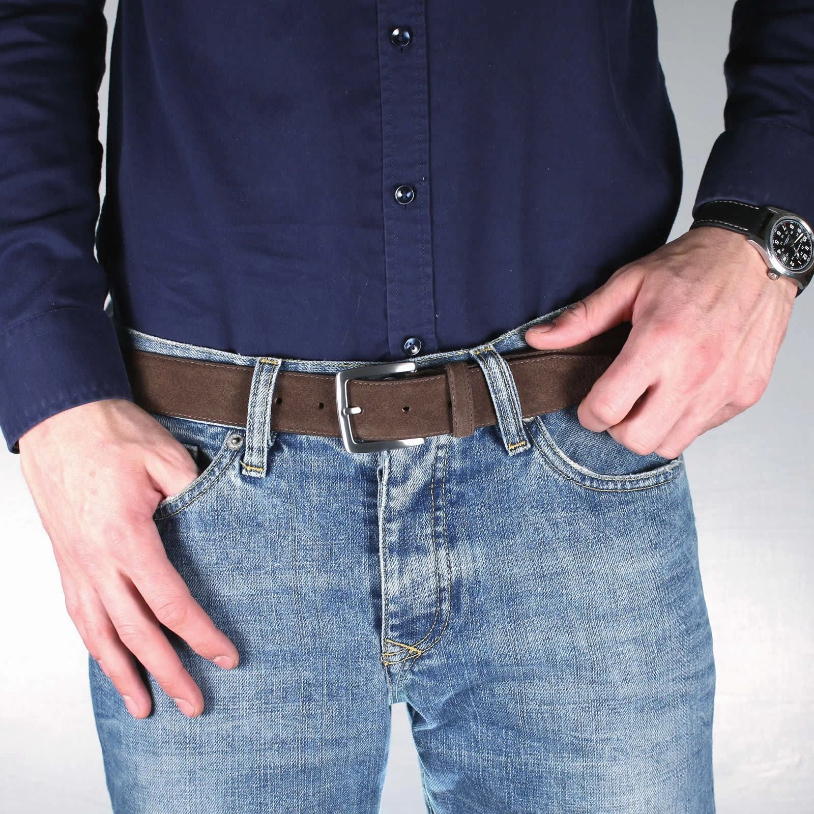 Suede Belt Brown