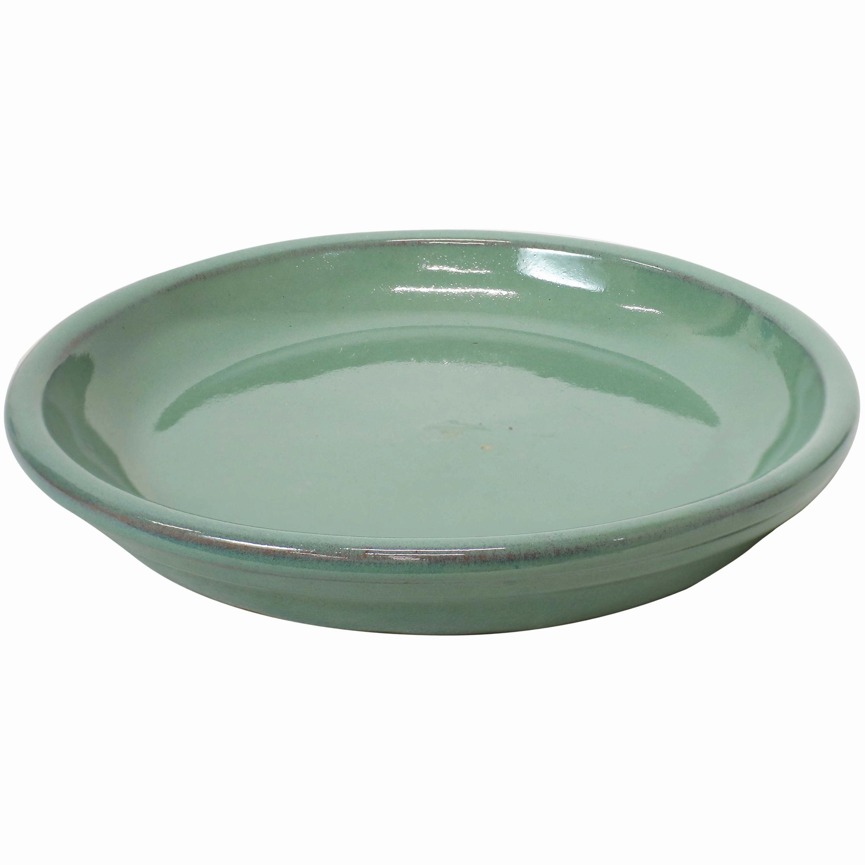 Sunnydaze Chalet UV- and Frost-Resistant Ceramic Planters with Drainage Holes and Saucers