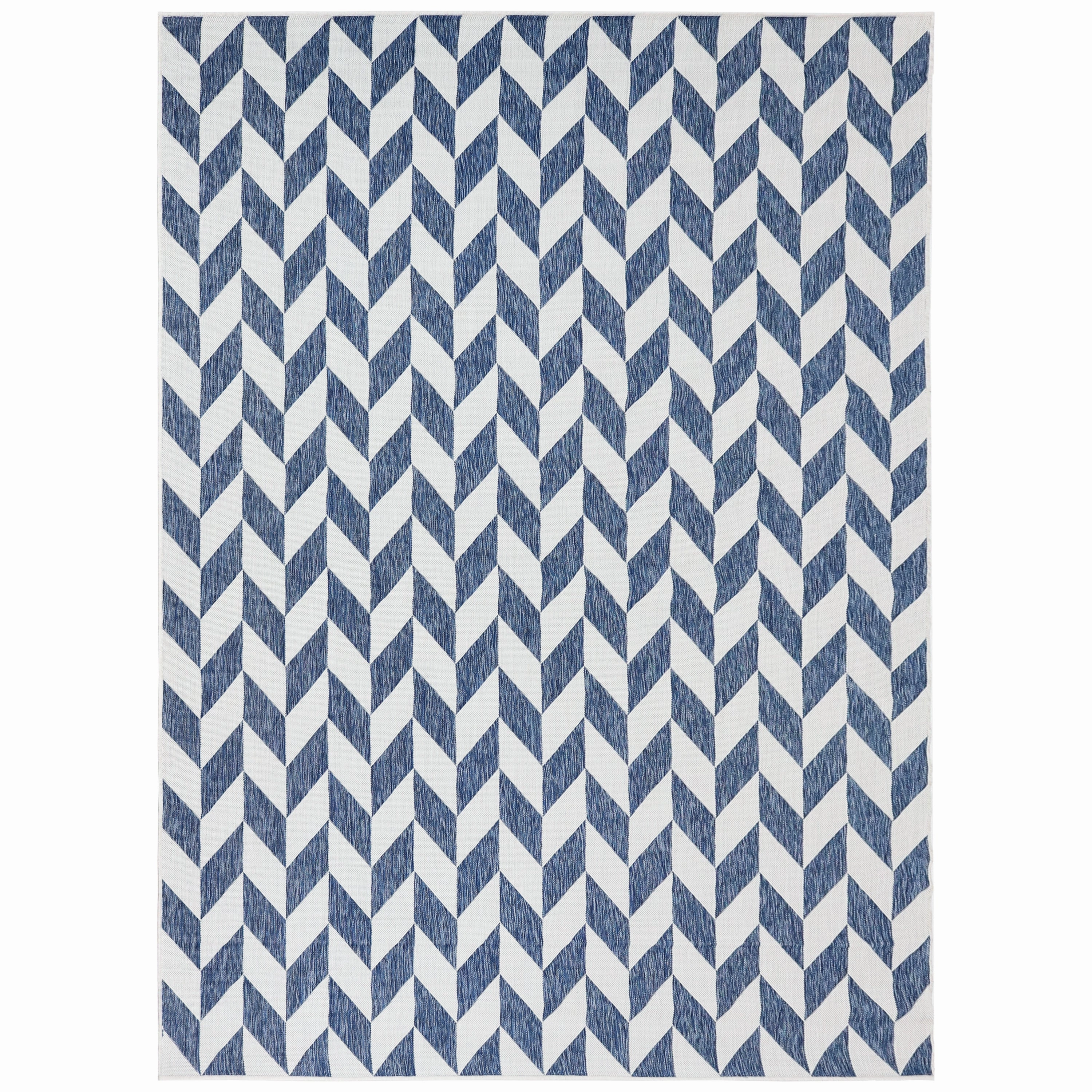Sunnydaze Geometric Affinity Indoor and Outdoor Patio Area Rug in Steel Blue - 8 ft. x 10 ft.