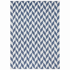 Sunnydaze Geometric Affinity Indoor and Outdoor Patio Area Rug in Steel Blue - 8 ft. x 10 ft.