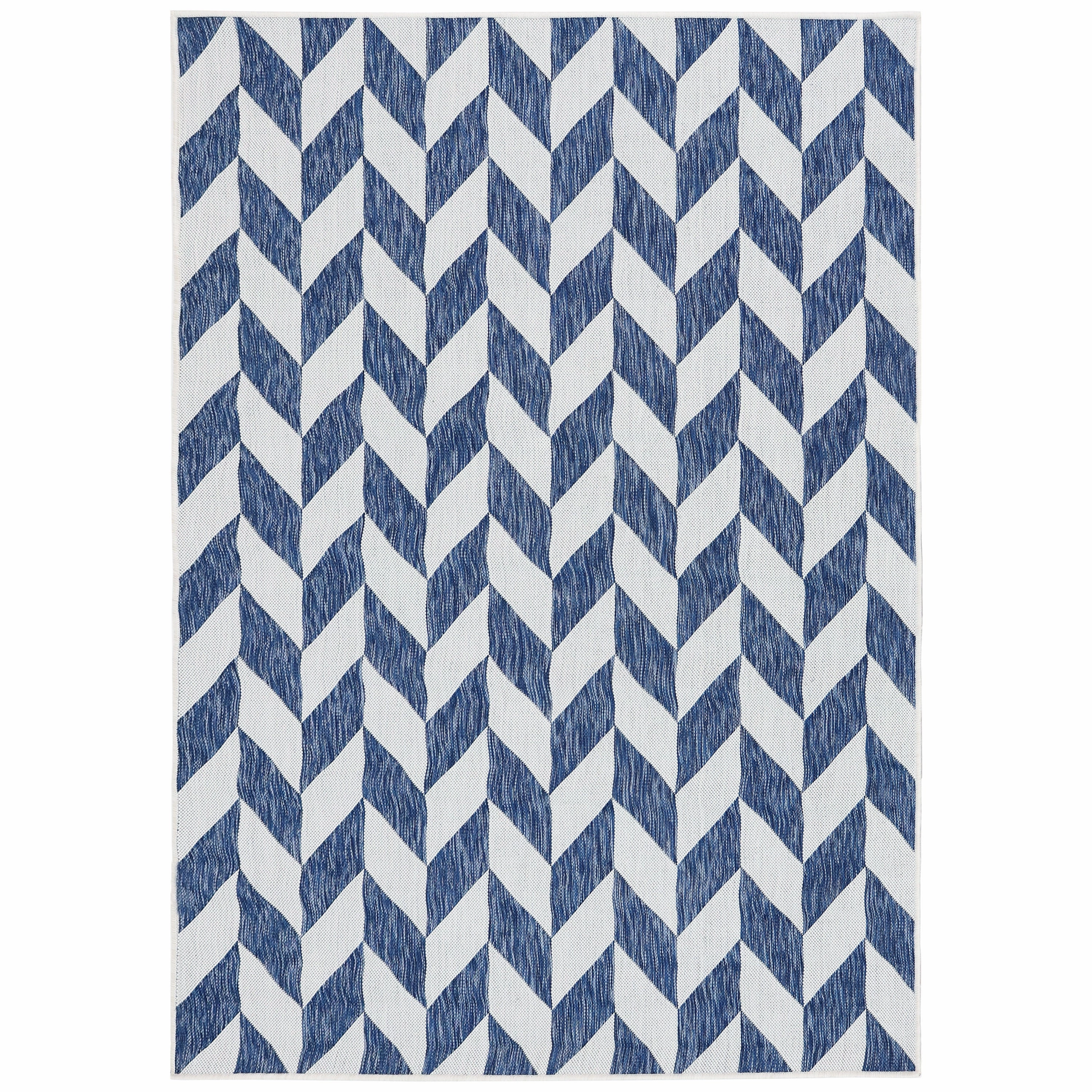 Sunnydaze Geometric Affinity Outdoor Patio Area Rug in Steel Blue - 5 ft. x 7 ft.
