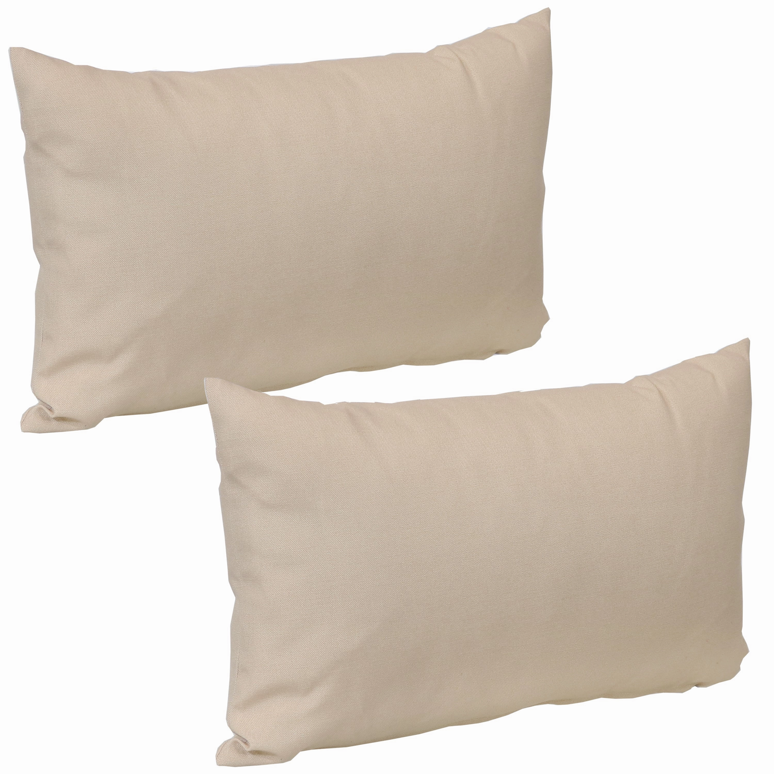 Sunnydaze Indoor/Outdoor Weather-Resistant Polyester Lumbar Decorative Pillow Cover Only with Zipper Closure - 12" x 20" - 2pk