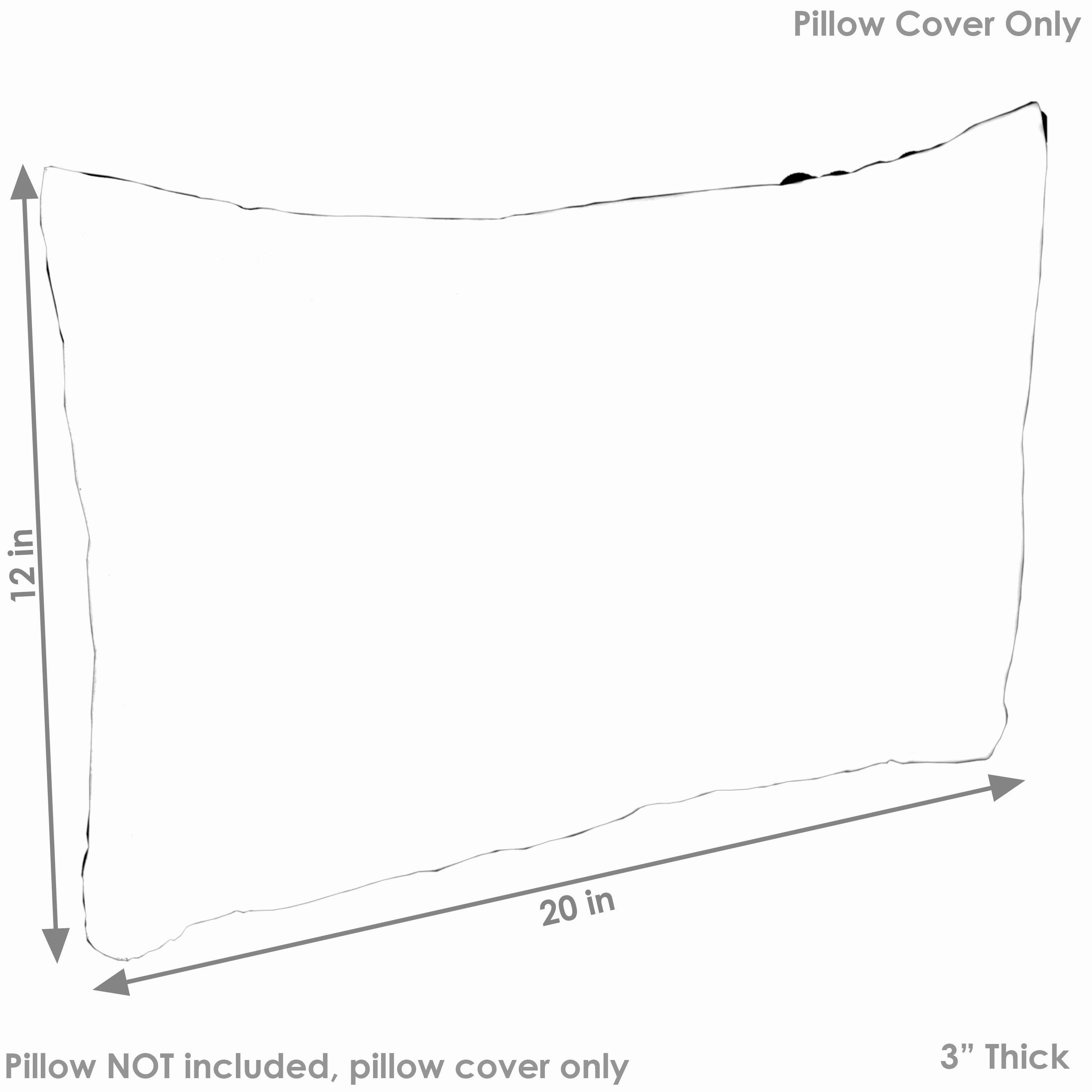 Sunnydaze Indoor/Outdoor Weather-Resistant Polyester Lumbar Decorative Pillow Cover Only with Zipper Closure - 12" x 20" - 2pk