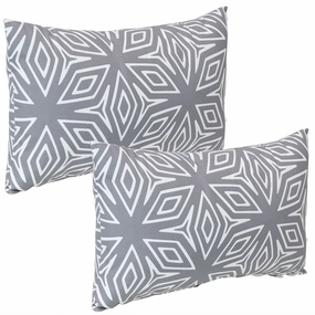 Sunnydaze Indoor/Outdoor Weather-Resistant Polyester Lumbar Decorative Pillow Cover Only with Zipper Closure - 12" x 20" - 2pk