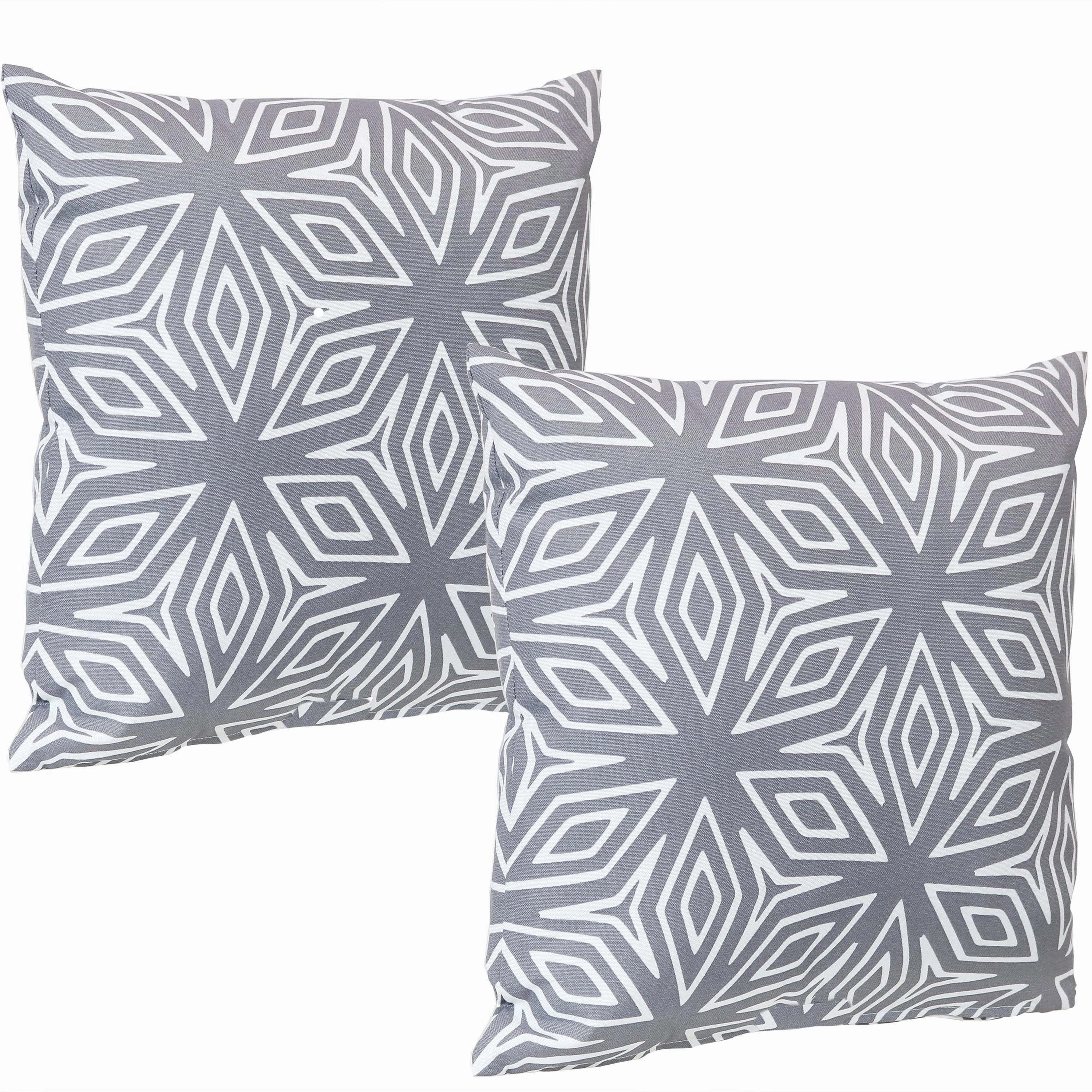 Sunnydaze Indoor/Outdoor Weather-Resistant Polyester Lumbar Decorative Pillow with Zipper Closure - 12" x 20" - 2pk