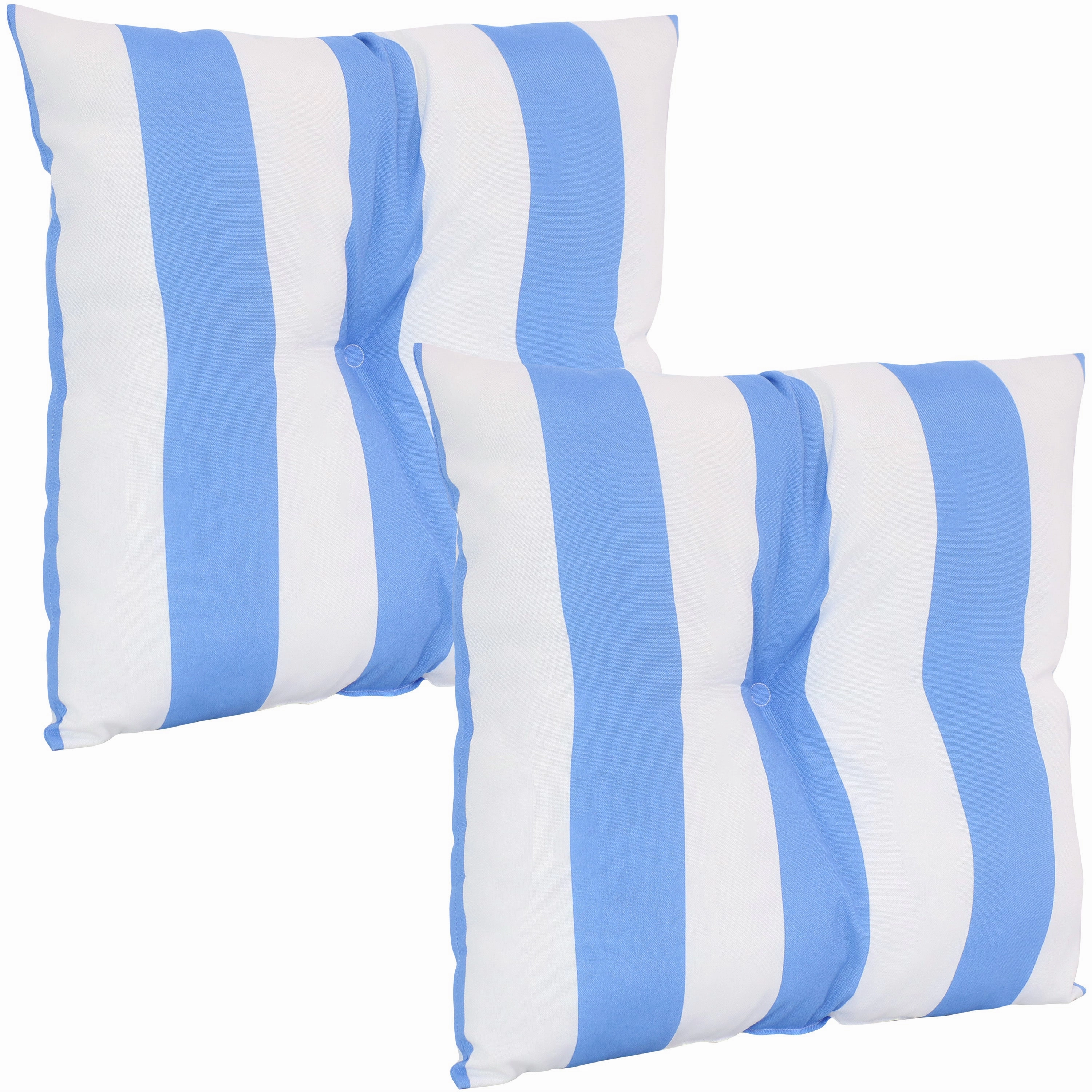 Sunnydaze Indoor/Outdoor Weather-Resistant Polyester Square Tufted Pillow with Zipper Closures - 19" - 2pk