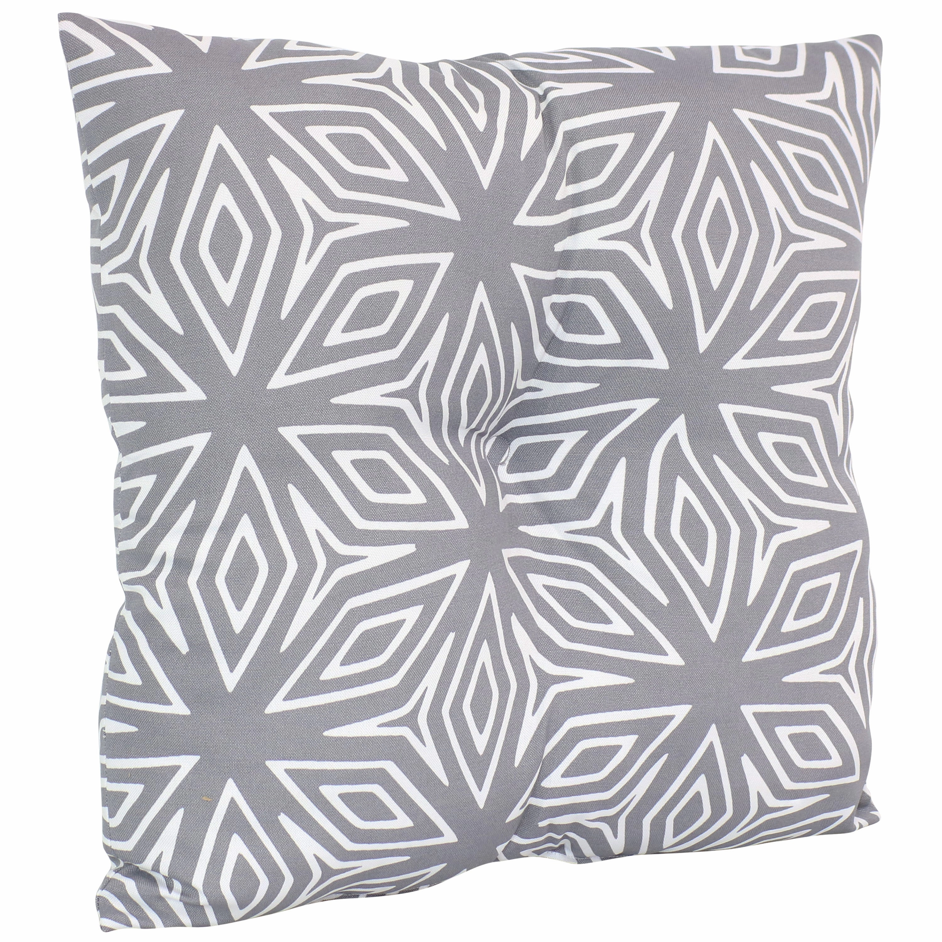 Sunnydaze Indoor/Outdoor Weather-Resistant Polyester Square Tufted Pillow with Zipper Closures - 19" - 2pk