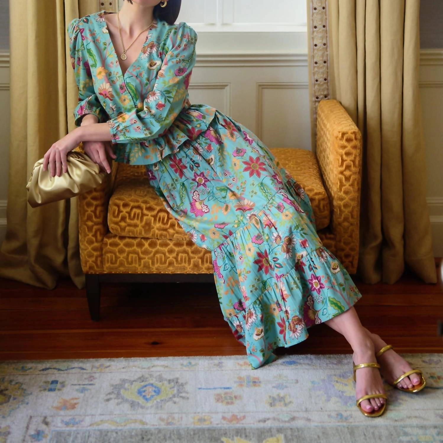Surrey Midi Skirt In Exotic Flower