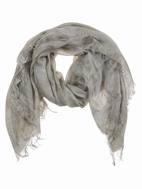 Viscose And Wool Stole With Frayed Edges